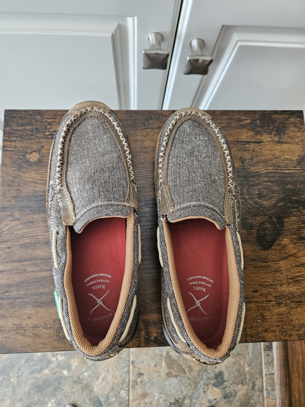 Twisted X Driving Mocs Moccasin Slip-On Loafers Boat Shoes Fabric/Leather - Picture 5 of 6